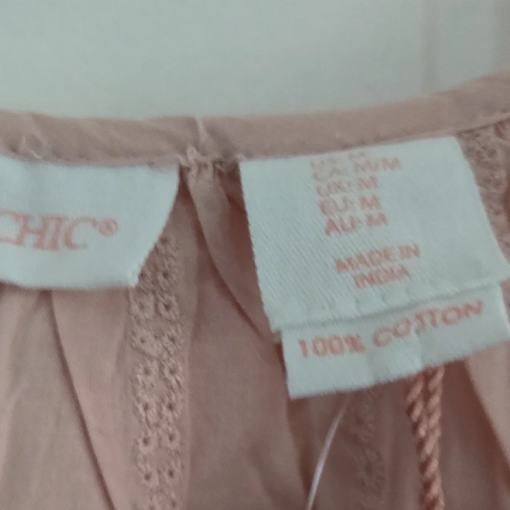 Sold) Shabby Chic Blush Ruffle Top And Bottom Set M - Picture 3 of 7